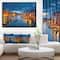Designart - Grand Canal at Night Venice - Cityscape Photo Framed Canvas Print